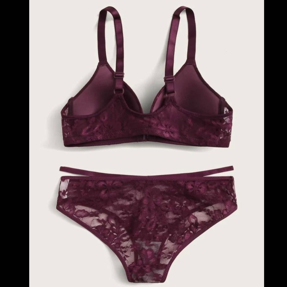 Floral Lace T-shirt Bra & Panty Set - Picture 2 of 5